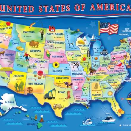 image of Springbok USA Map 60 piece jigsaw puzzle